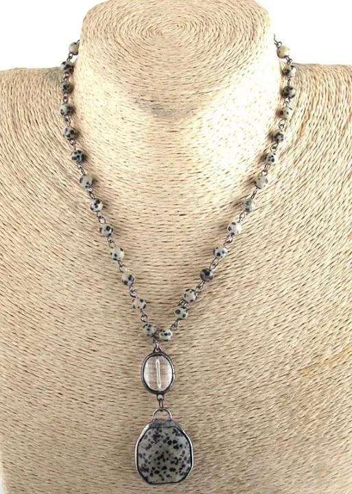 Boho Beaded Necklace Crystal Pendant sold by Boho Mood product image thumbnail 5