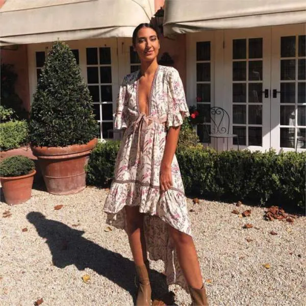 Flowy Boho Maxi Dress with Sleeves sold by Boho Mood product image thumbnail 4