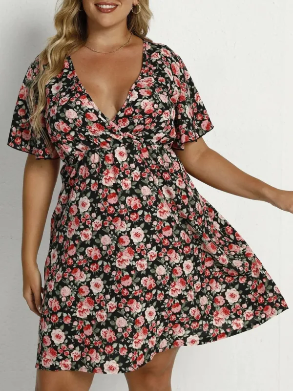 Mini Bohemian Dress with Floral Print sold by Boho Mood