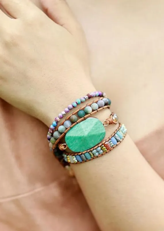 Blue Stone Boho Bracelet sold by Boho Mood