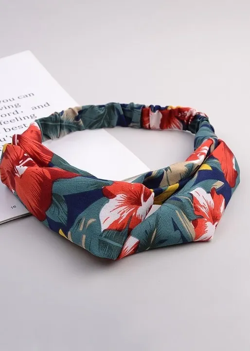 Boho Green Floral Headband sold by Boho Mood