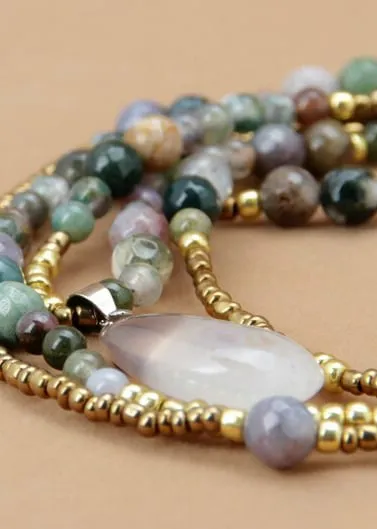 Boho Beaded Necklace 3 Layers sold by Boho Mood product image thumbnail 4