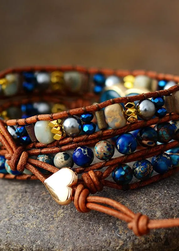 Boho Bracelet - Jasper Apatite Heart sold by Boho Mood product image thumbnail 3