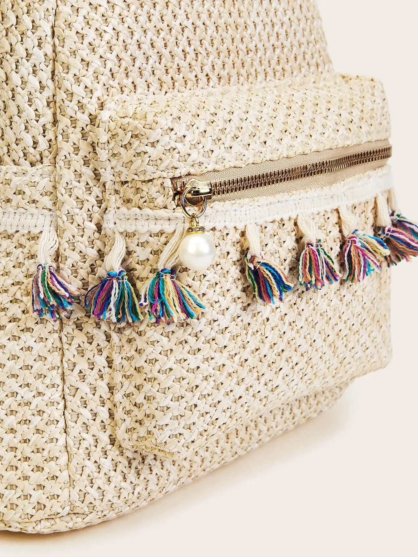 Pompom Boho Backpack sold by Boho Mood product image thumbnail 4