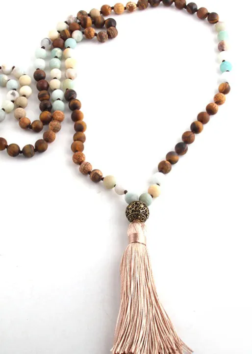 Pompom Pendant Long Boho Necklace sold by Boho Mood product image thumbnail 2