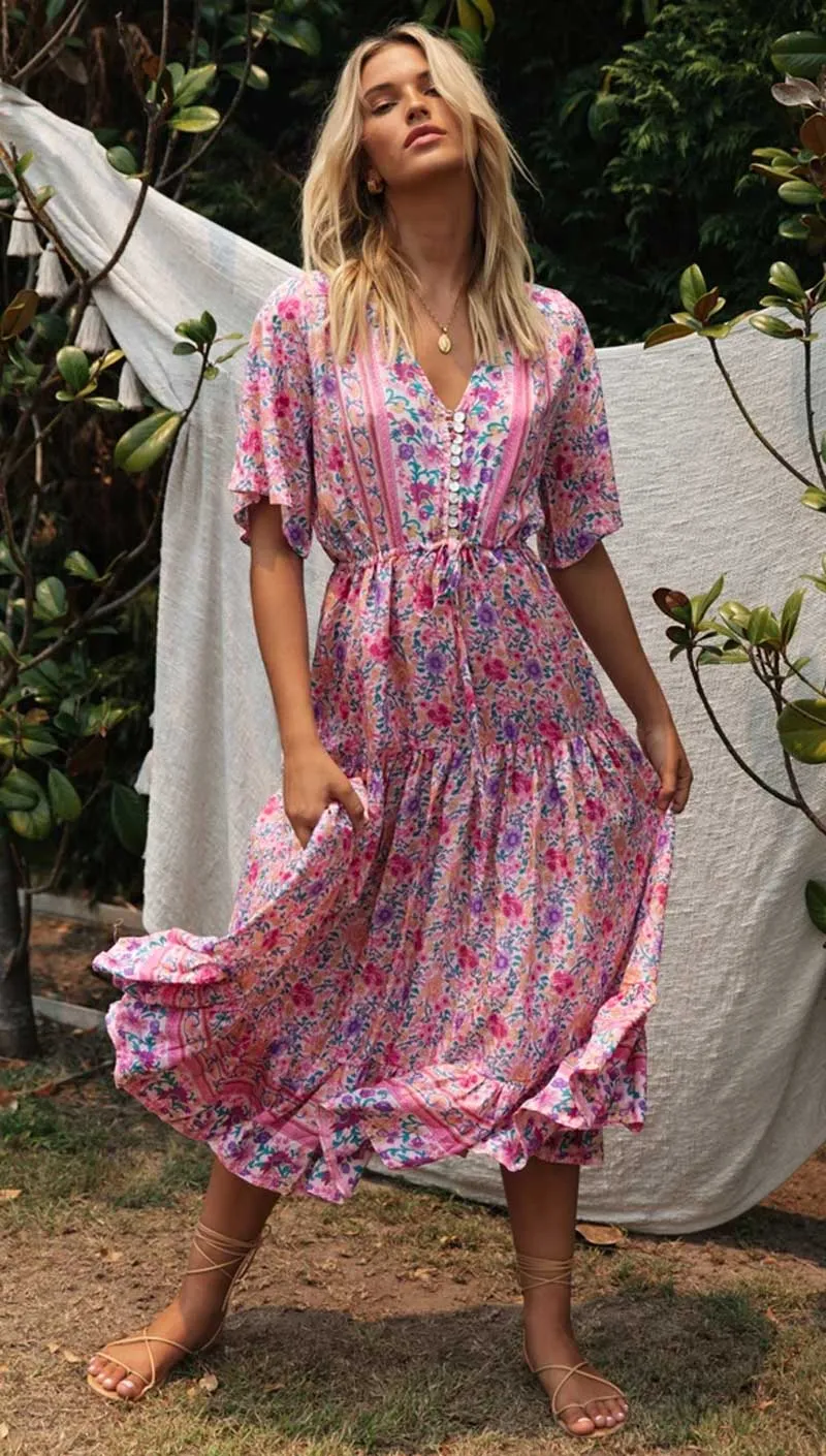 Boho Pink Long Dress sold by Boho Mood product image thumbnail 5