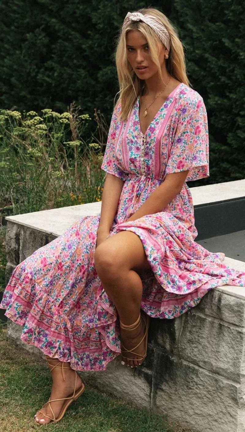 Boho Pink Long Dress sold by Boho Mood product image thumbnail 4