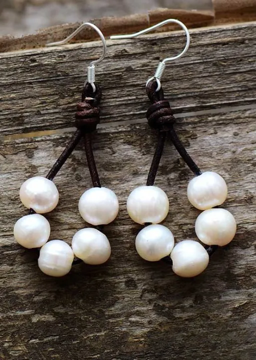 Boho Pearl Dangle Earrings sold by Boho Mood product image thumbnail 4
