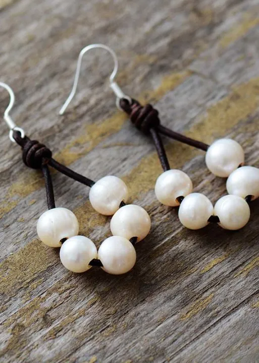 Boho Pearl Dangle Earrings sold by Boho Mood product image thumbnail 3