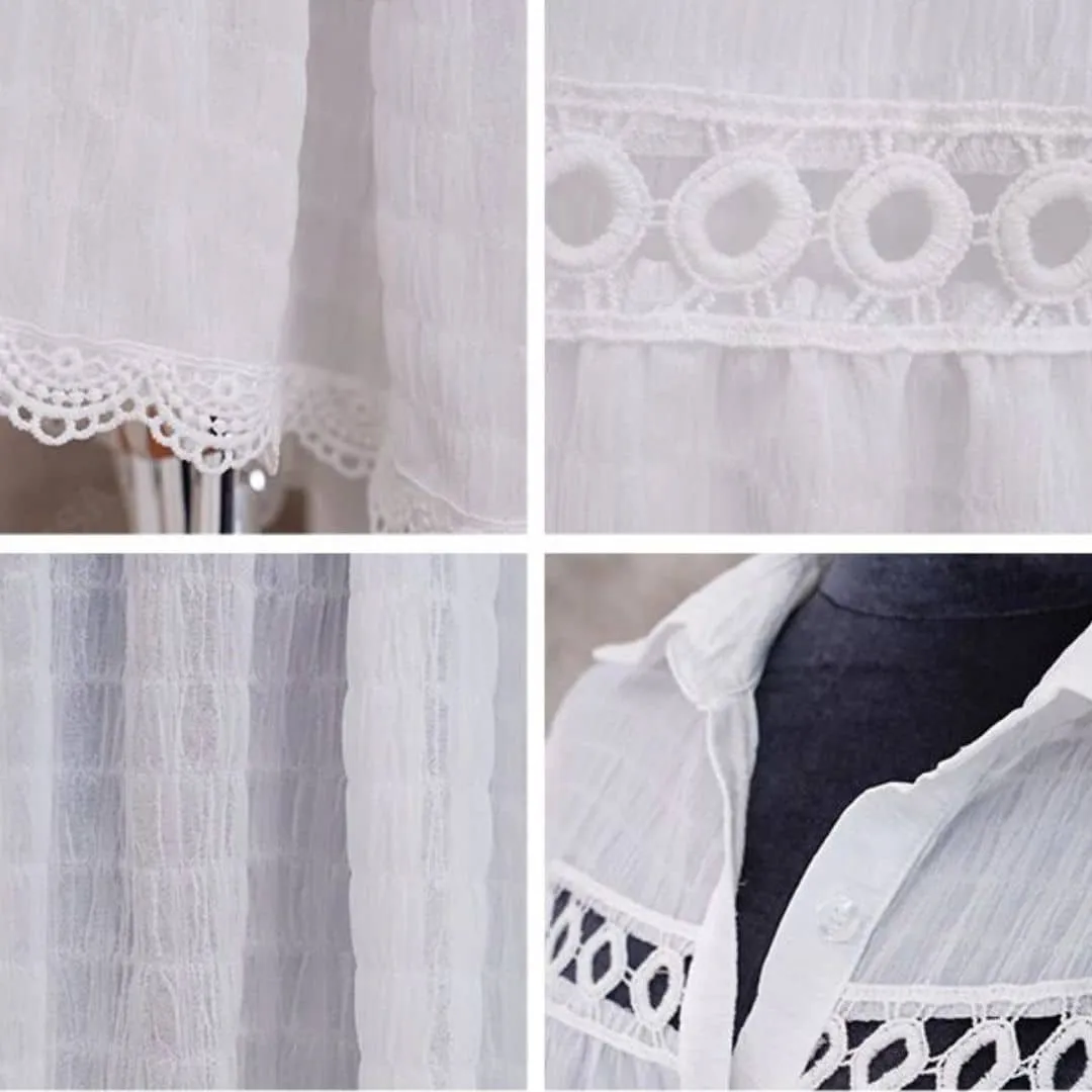 White Beachy Dress sold by Boho Mood product image thumbnail 3