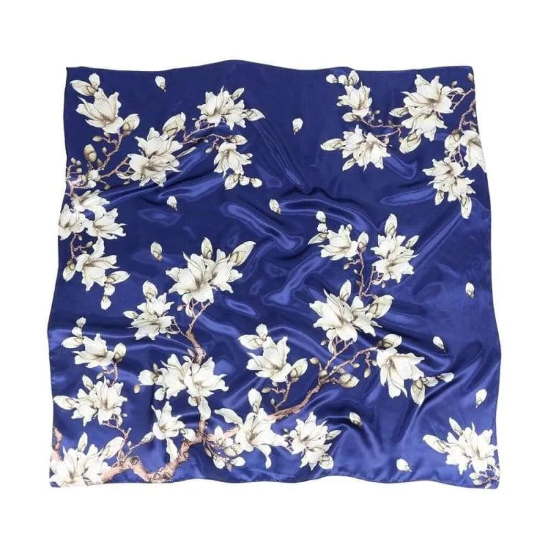Blue Boho Chic Scarf with White Floral print sold by Boho Mood product image thumbnail 2