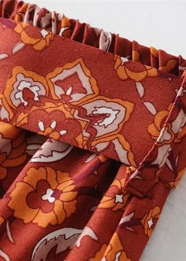 Boho Pants Palazzo Paisley Red Indian Floral sold by Boho Mood product image thumbnail 2