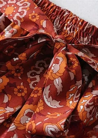 Boho Pants Palazzo Paisley Red Indian Floral sold by Boho Mood product image thumbnail 4