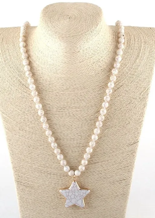 Boho Beaded Necklace Start Pendant sold by Boho Mood