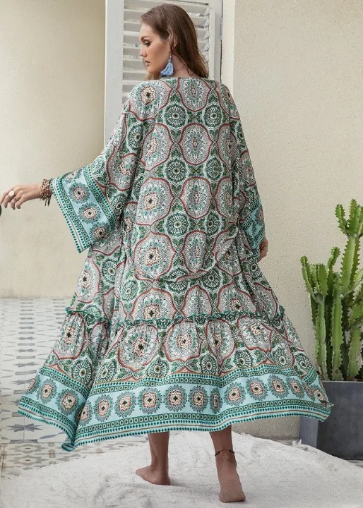 Boho Tribal Print Kimono Plus Size sold by Boho Mood product image thumbnail 5