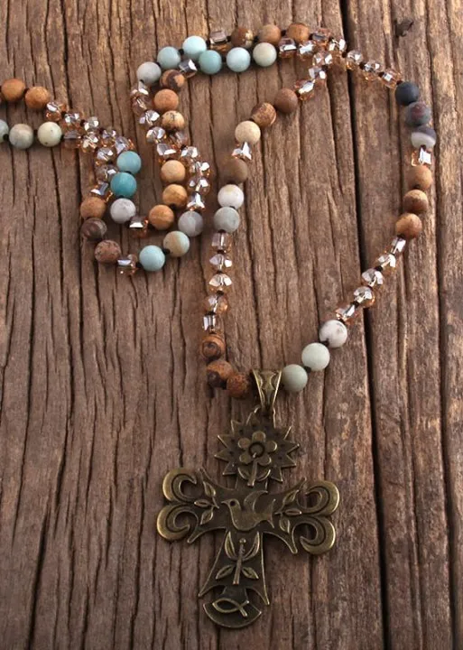 Boho Beaded Necklace Cross Pendant sold by Boho Mood product image thumbnail 5