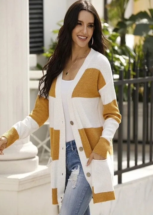 Boho Mid-length Cardigan Buttoned in two colors sold by Boho Mood