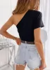 Top Boho One Shoulder Design Short Sleeve Slim sold by Boho Mood