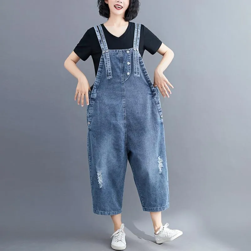Boho Romper Denim Overalls Oversize sold by Boho Mood