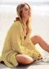Cardigan Boho loose mid-length with patterns, oversized sleeves sold by Boho Mood