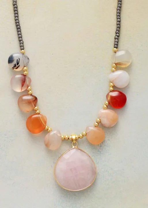 Chic Boho Necklace Natural Stone Pendant sold by Boho Mood product image thumbnail 5