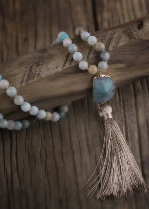 Pompom Pendant Boho Beads Necklace sold by Boho Mood product image thumbnail 3