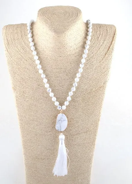 Pompom Pendant Boho Beads Necklace sold by Boho Mood