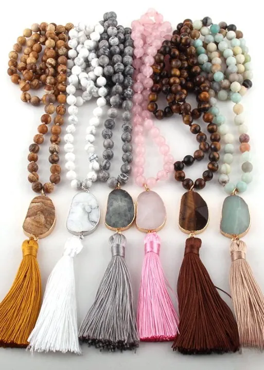 Pompom Pendant Boho Beads Necklace sold by Boho Mood product image thumbnail 4