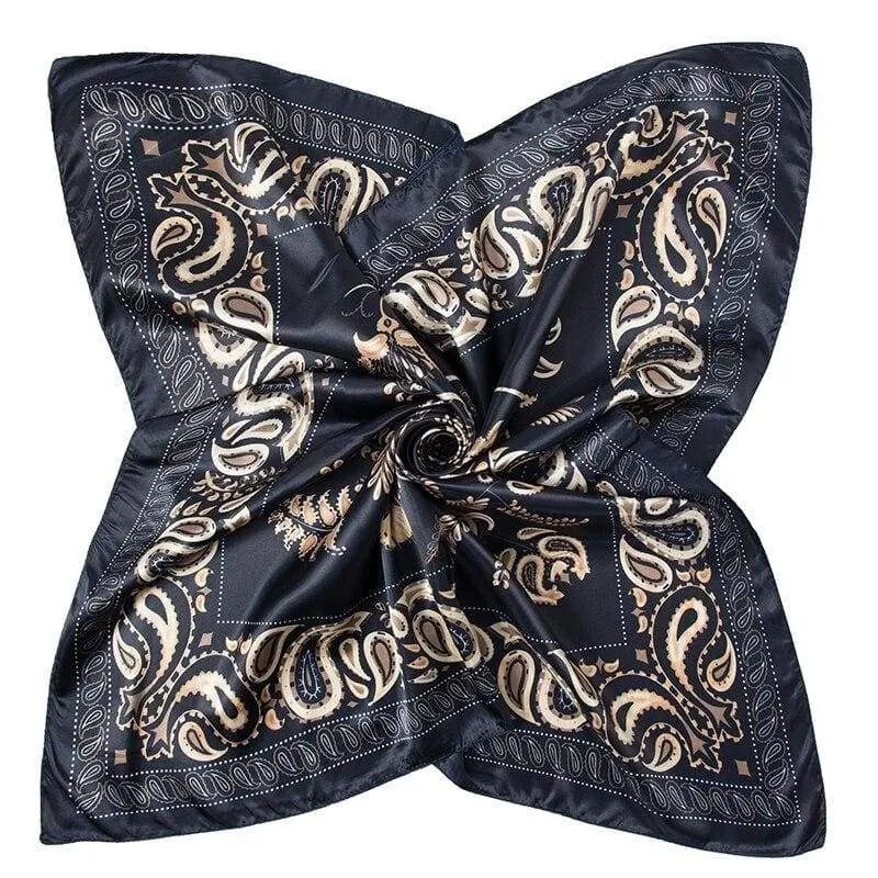 Boho Retro Navy blue Scarf with golden print sold by Boho Mood product image thumbnail 2