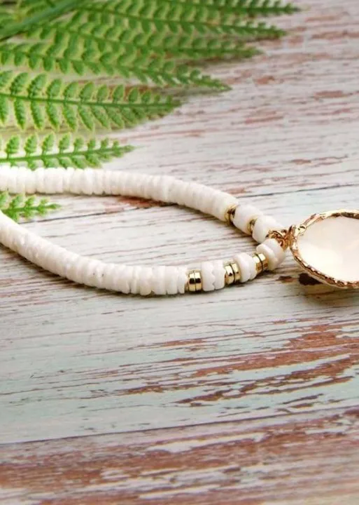 Boho Beaded Necklace - Natural Shell Pendant sold by Boho Mood product image thumbnail 5