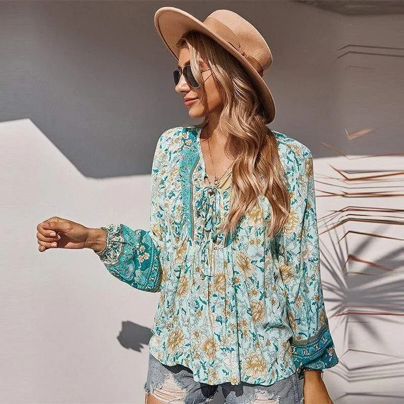 Blue Boho Blouse sold by Boho Mood product image thumbnail 4
