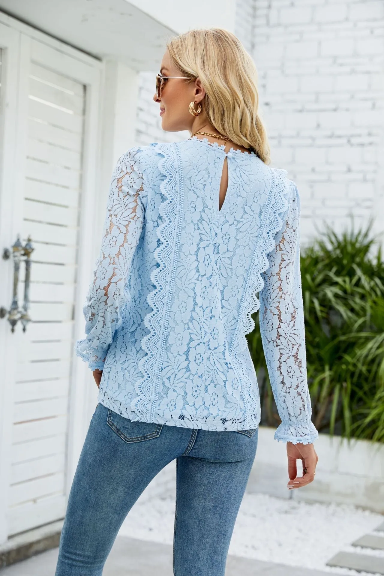 Blouse Lace Boho Blue Light sold by Boho Mood product image thumbnail 4