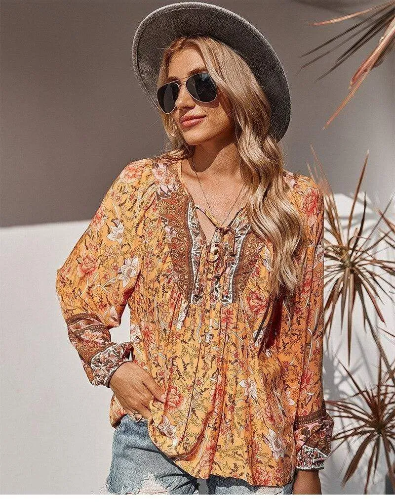 Orange Boho Blouse sold by Boho Mood