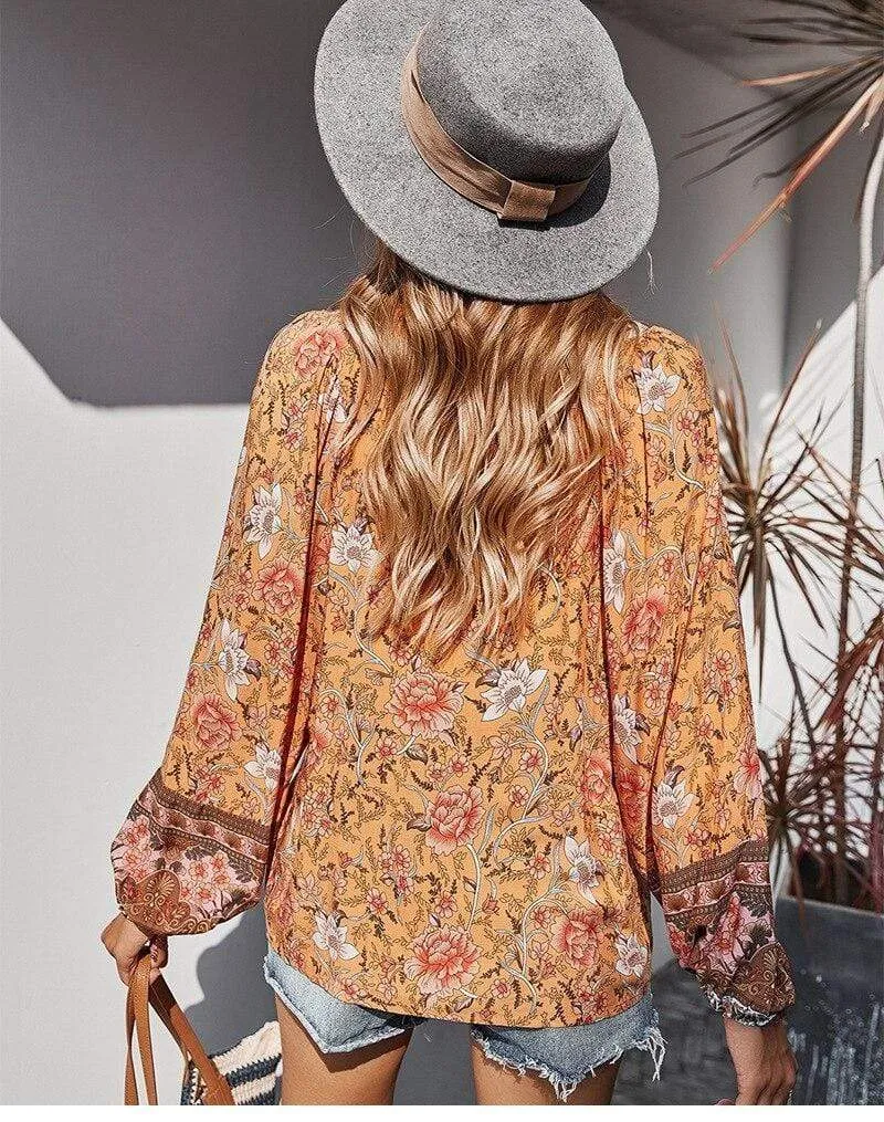 Orange Boho Blouse sold by Boho Mood product image thumbnail 3