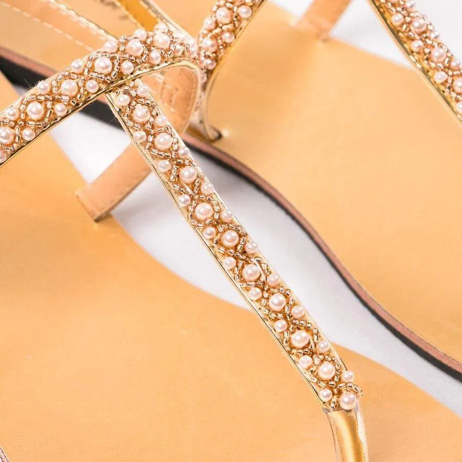 Boho Beaded Sandals Golden sold by Boho Mood product image thumbnail 4