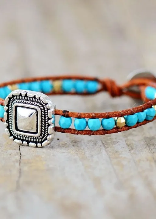 Boho Bracelet - Blue Silver sold by Boho Mood product image thumbnail 3