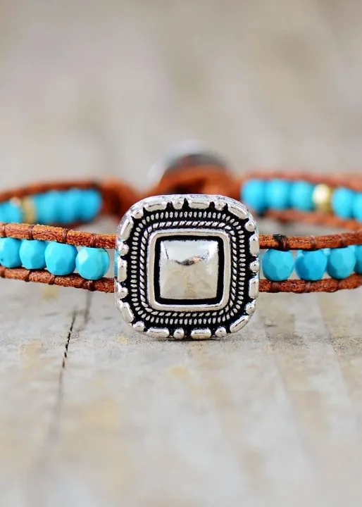 Boho Bracelet - Blue Silver sold by Boho Mood product image thumbnail 2