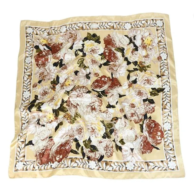 Beige Boho retro Scarf with floral print sold by Boho Mood product image thumbnail 2