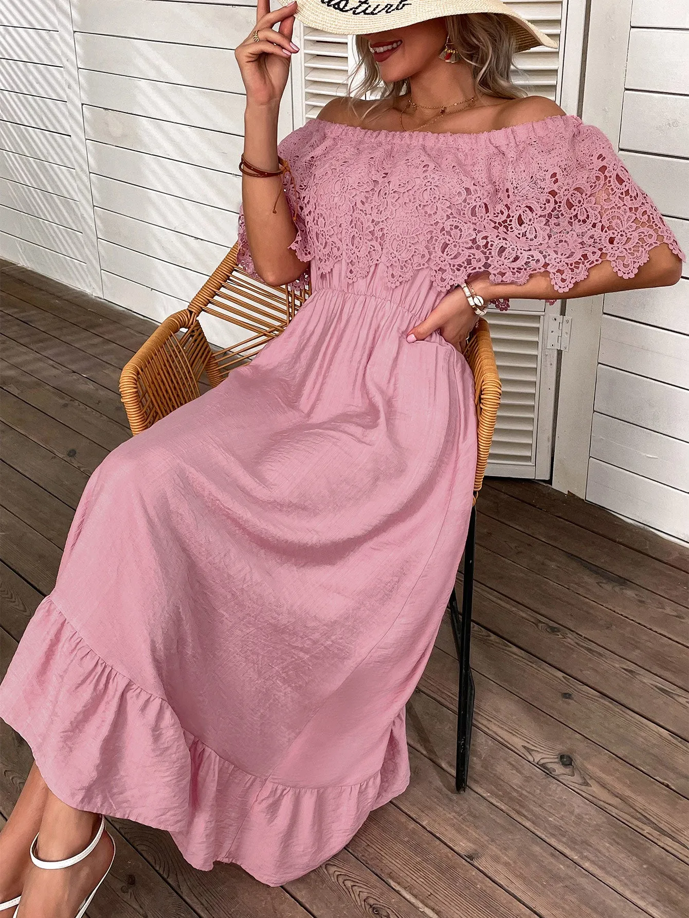 Boho Lace Midi Dress sold by Boho Mood