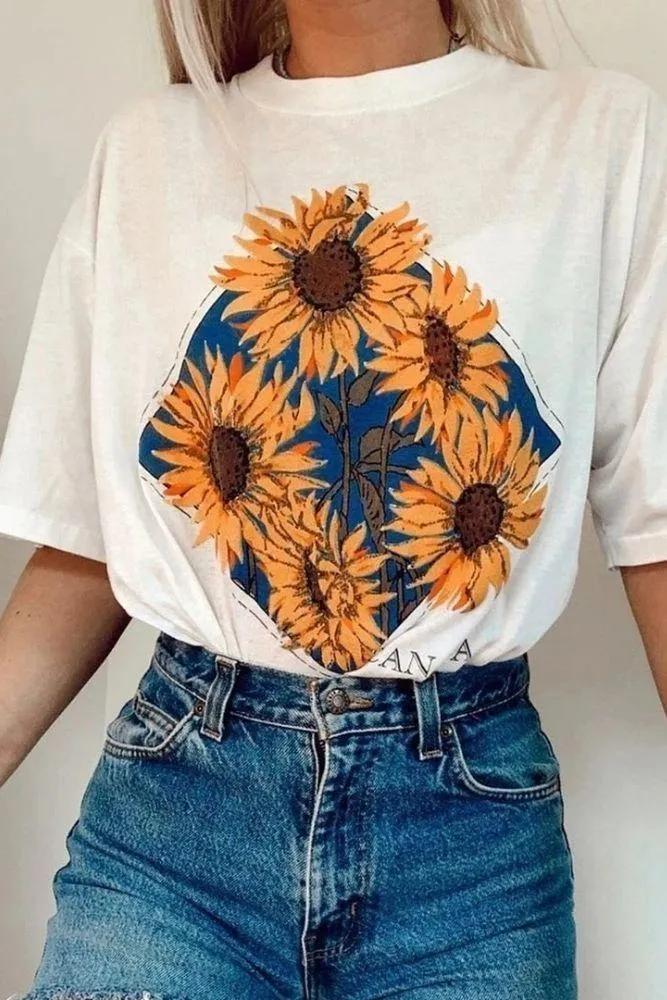 Boho Sunflower T-shirt sold by Boho Mood