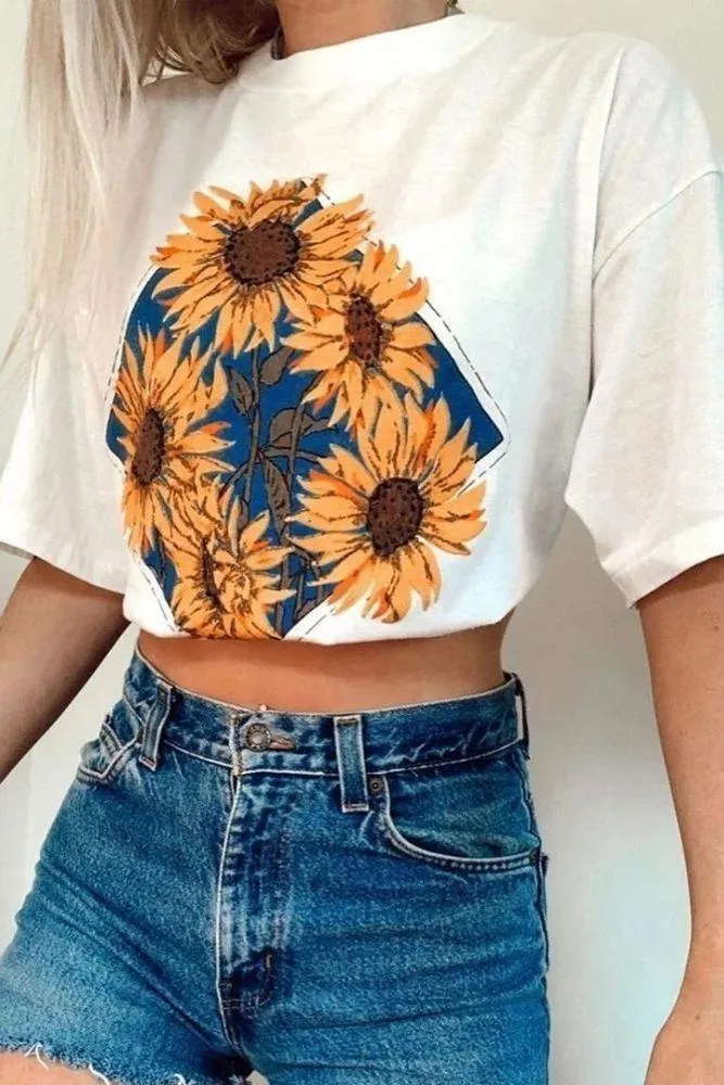 Boho Sunflower T-shirt sold by Boho Mood product image thumbnail 2