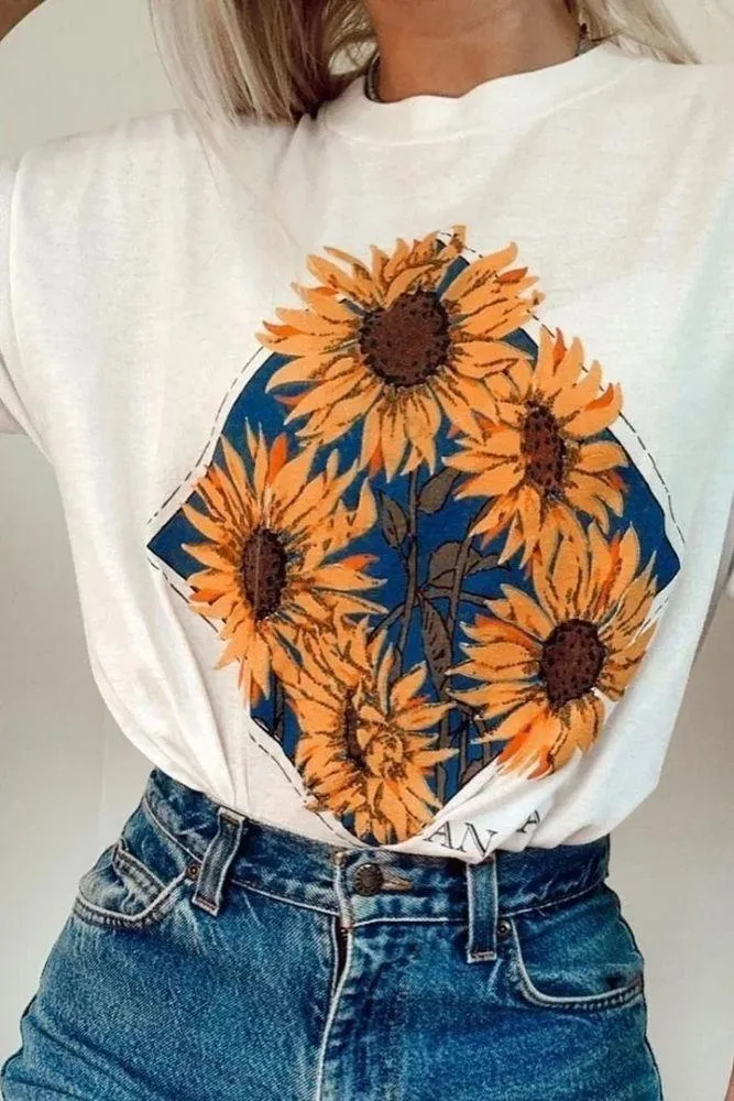 Boho Sunflower T-shirt sold by Boho Mood product image thumbnail 3