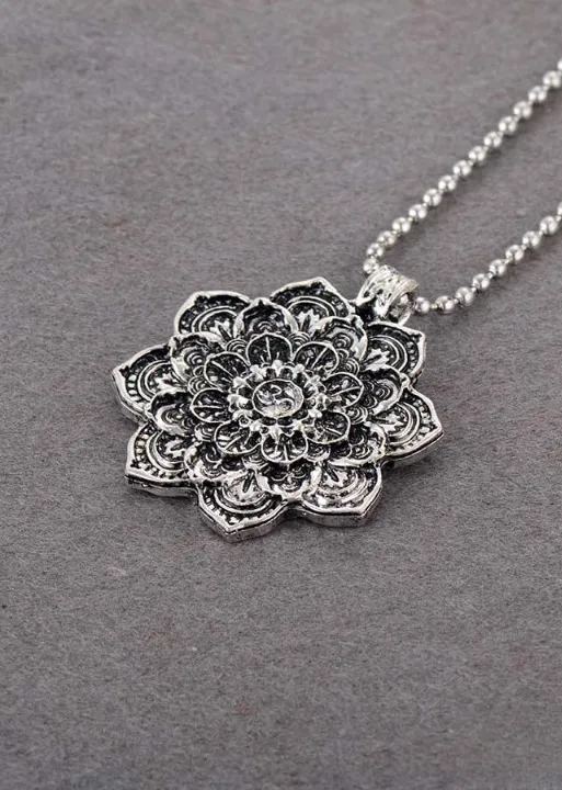 Long Boho Necklace Flower Pendant sold by Boho Mood product image thumbnail 4