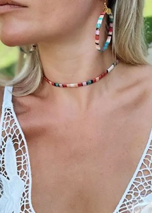Boho Choker Beaded Necklace sold by Boho Mood