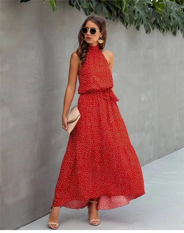 Red Boho Midi Dress sold by Boho Mood
