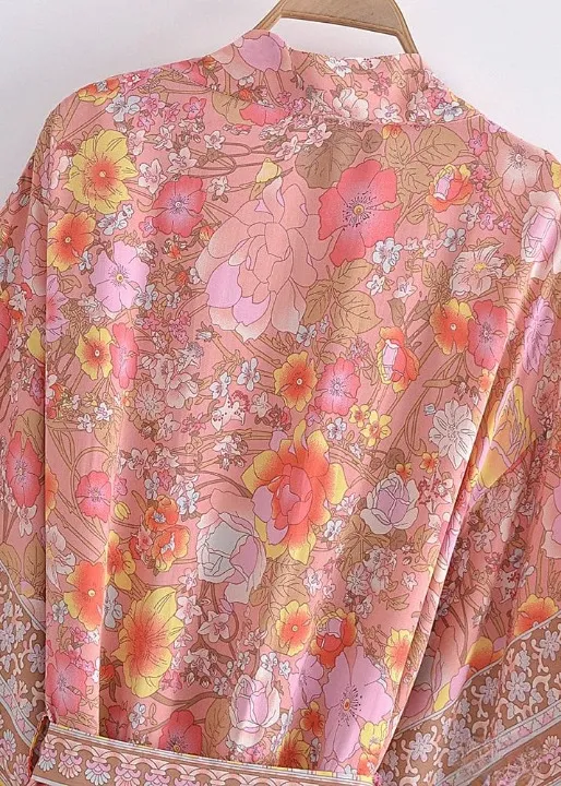 Perfect Boho Kimono Pink Floral sold by Boho Mood product image thumbnail 5