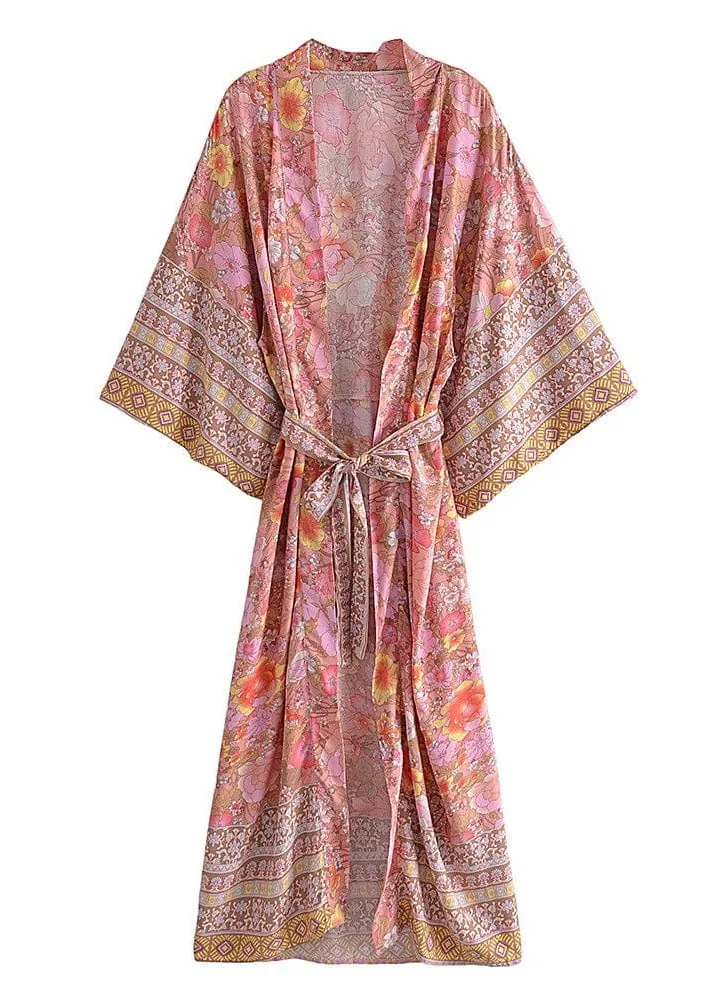 Perfect Boho Kimono Pink Floral sold by Boho Mood