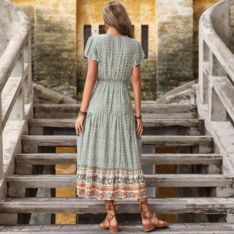 Green Boho Dress Maxi sold by Boho Mood product image thumbnail 2