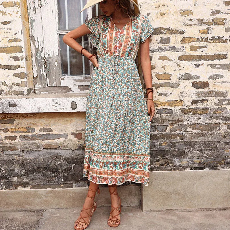 Green Boho Dress Maxi sold by Boho Mood product image thumbnail 3