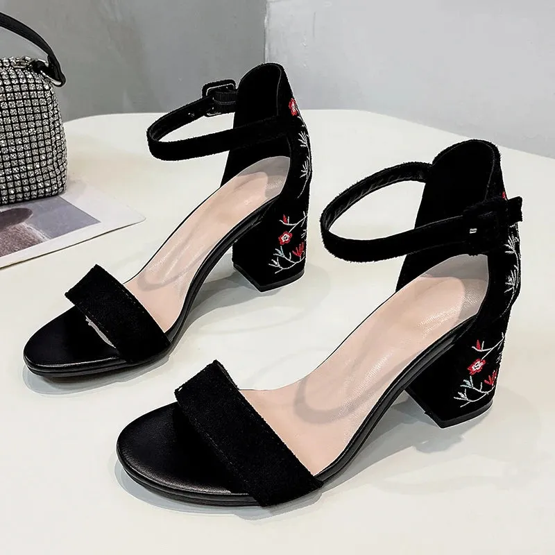 Boho Floral Heeled Open Sandals sold by Boho Mood